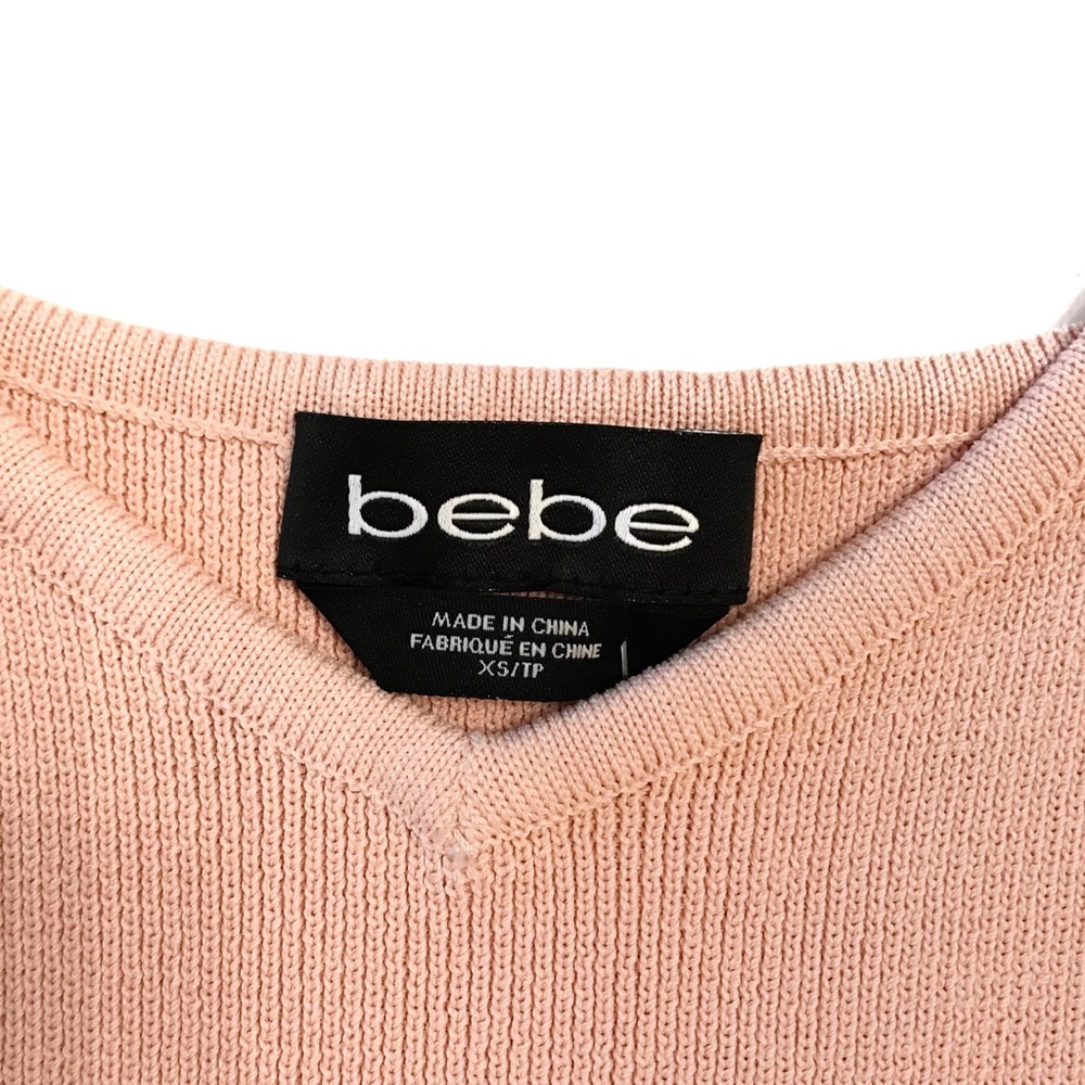 🎉HP🎉 bebe Pastel Pink Sleeveless Cropped Sweater Top with Ruffles - Picture 5 of 8